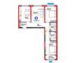 3-комнатная квартира · 87.8 м², мкр Дарабоз, Бауыржана Момышулы 11/12а за ~ 67.6 млн 〒 в Алматы, Алатауский р-н — фото 3