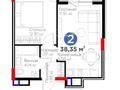 2-бөлмелі пәтер · 38.08 м² · 1/9 қабат, Туран 2 — Бухар Жырау, бағасы: 27 млн ₸ в Астане, Есильский р-н — фото 6