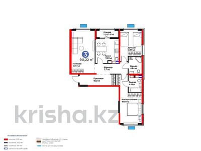 3-бөлмелі пәтер · 91 м², Толеметова, возле DENDRO SAYABAQ, бағасы: 38.3 млн ₸ в Шымкенте, Абайский р-н