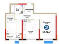 2-бөлмелі пәтер · 57.79 м² · 3/6 қабат, Тараз 8/1, бағасы: ~ 40.6 млн ₸ в Алматы, Турксибский р-н — фото 3