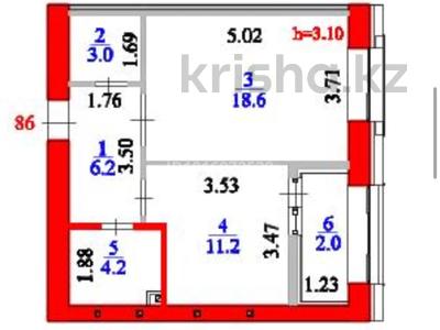1-комнатная квартира · 45 м² · 4/9 этаж, Улы Дала 36 — Ул Туран недалеко за 30.5 млн ₸ в Астане, Нура р-н