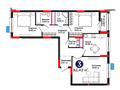 3-комнатная квартира · 82.43 м² · 9/9 этаж, Е-321 6/2 за ~ 51.4 млн ₸ в Астане, Есильский р-н — фото 3