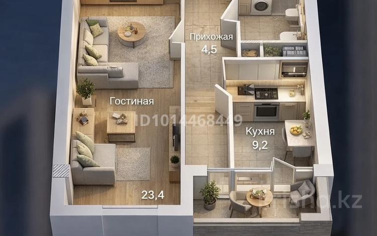 1-комнатная квартира · 46.9 м² · 2/4 этаж, Капал 62/2 — Абая и Капал за 17.5 млн ₸ в Таразе — фото 2