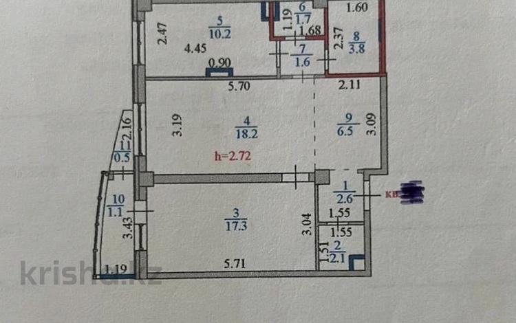 3-бөлмелі пәтер, 66 м², 4/9 қабат, Омарова 148 — Абая угол Валиханова, бағасы: 30.5 млн 〒 в Астане, р-н Байконур — фото 2