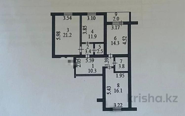 3-бөлмелі пәтер, 85 м², 8/9 қабат, уалиханова, бағасы: 43.5 млн 〒 в Петропавловске — фото 2