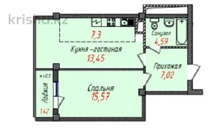 1-комнатная квартира, 49.35 м², Красина 11В за ~ 17.8 млн 〒 в Усть-Каменогорске — фото 2