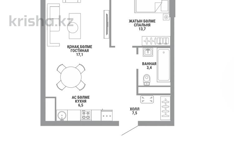 2-бөлмелі пәтер · 50 м² · 7/15 қабат, Райымбека 210/8, бағасы: ~ 36.5 млн ₸ в Алматы, Алмалинский р-н — фото 2