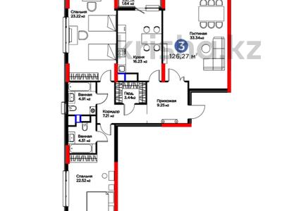 3-бөлмелі пәтер · 126.27 м² · 10/12 қабат, Исатай Тайманова 42A — Жарбосынова, бағасы: 69 млн 〒 в Атырау