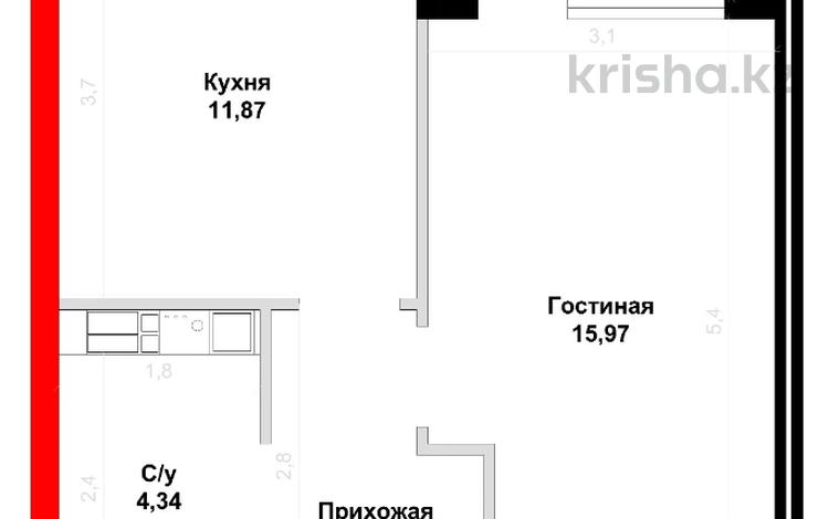 1-комнатная квартира · 38.6 м² · 7/10 этаж, Есенберлина 58/1 за ~ 19.1 млн ₸ в Усть-Каменогорске — фото 4