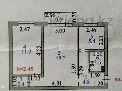 2-бөлмелі пәтер · 45.6 м² · 4/5 қабат, Жубанова, бағасы: 18.5 млн ₸ в Астане, р-н Байконур