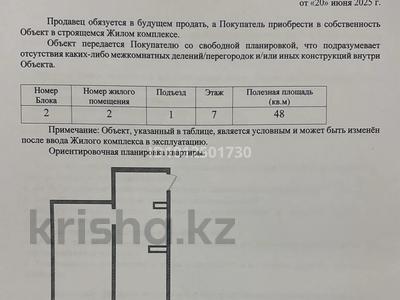 1-бөлмелі пәтер · 48 м² · 7/9 қабат, мкр Кайрат, ​24-я улица 1/1а — 28 поликлиника/ 228 келешек мектеп (запуск 10 июня), бағасы: 22 млн ₸ в Алматы, Турксибский р-н