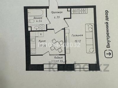 1-комнатная квартира · 41 м² · 3/12 этаж, Ч. Айтматова — Мухамедханова Чингиз Айтматова за 24.5 млн ₸ в Астане, Нура р-н