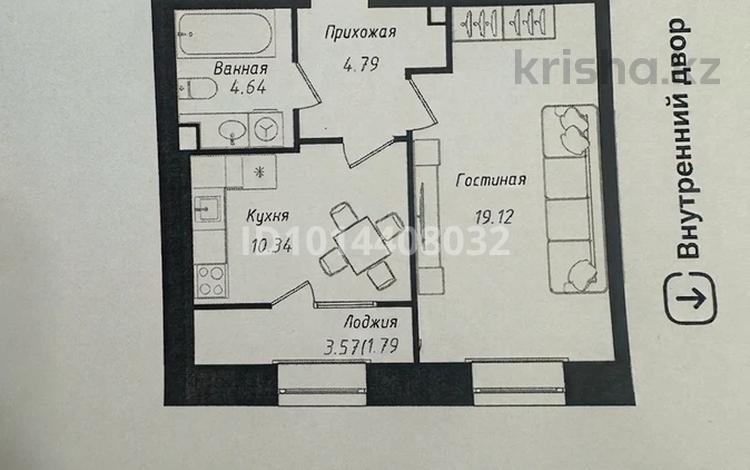 1-комнатная квартира · 41 м² · 3/12 этаж, Ч. Айтматова — Мухамедханова Чингиз Айтматова за 24.5 млн ₸ в Астане, Нура р-н — фото 2
