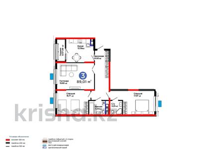 3-комнатная квартира · 90 м², Калдаякова за ~ 39.3 млн ₸ в Шымкенте, Туран р-н