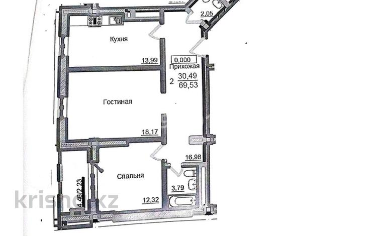 2-бөлмелі пәтер, 70 м², 2/9 қабат, Е-15 9/2 — За ЖК Кулагер по ул.Сыганак, бағасы: 21.5 млн 〒 в Астане, Нура р-н — фото 2