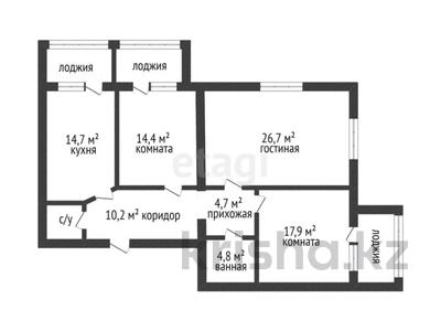 3-комнатная квартира, 103 м², 2/9 этаж, мкр. Алтын орда, Алии Молдагуловой за 34 млн 〒 в Актобе, мкр. Алтын орда
