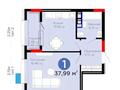 1-бөлмелі пәтер · 38 м² · 5/9 қабат, Е-321 6/2 — Мангелик, бағасы: 23.9 млн ₸ в Астане, Есильский р-н