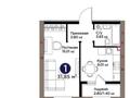 1-бөлмелі пәтер · 32 м² · 2/9 қабат, Шоссе Коргалжын 24/2 — кирпичный, бағасы: 22.1 млн ₸ в Астане, Нура р-н — фото 2