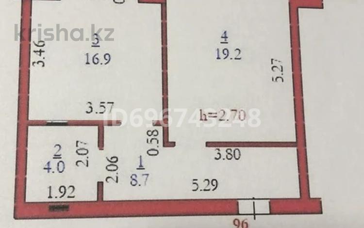 1-бөлмелі пәтер, 48.8 м², 3/5 қабат, мкр. Алтын орда, микрорайон Батыс-2 49Л, бағасы: 11.5 млн 〒 в Актобе, мкр. Алтын орда — фото 2