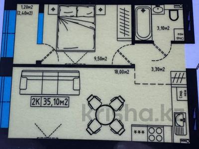 1-бөлмелі пәтер · 35 м² · 3/9 қабат, Е-128 2, бағасы: 12.5 млн ₸ в Астане, Нура р-н