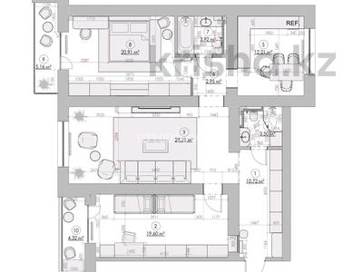 3-комнатная квартира · 105 м² · 9/12 этаж, Нажимеденов 44а за 73.5 млн ₸ в Астане, Алматы р-н