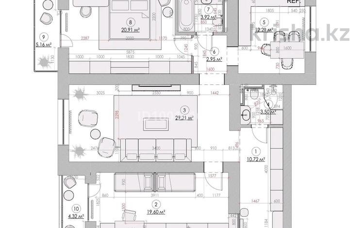 3-комнатная квартира · 105 м² · 9/12 этаж, Нажимеденов 44а за 73.5 млн ₸ в Астане, Алматы р-н — фото 2