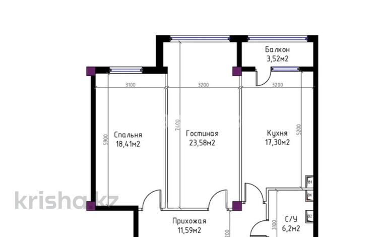 2-комнатная квартира · 78 м² · 1/5 этаж, мкр Нурсая-3, Абулхайр-хана 56А за 38 млн ₸ в Атырау — фото 4