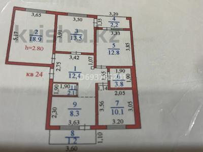 4-комнатная квартира, 85.3 м², 5/5 этаж, Карасай батыра 32 за 24 млн 〒 в Талгаре