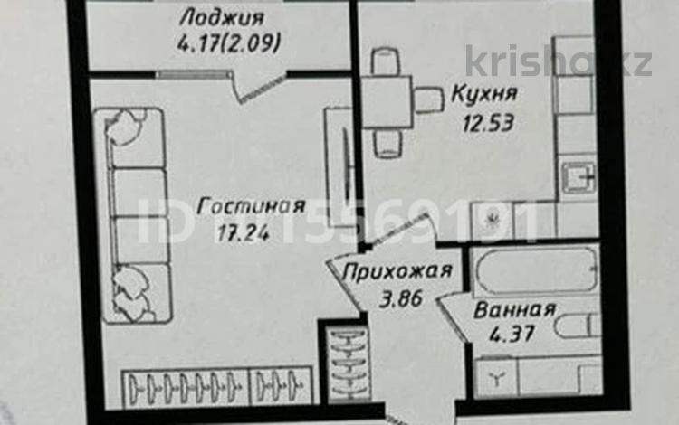 1-комнатная квартира · 40.9 м² · 12/12 этаж, Улы Дала 38/1 за 28 млн ₸ в Астане, Нура р-н — фото 2