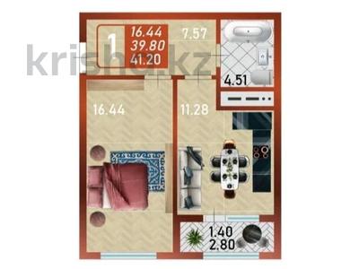 1-бөлмелі пәтер · 41.2 м² · 10/16 қабат, Сафуан Шаймерденов 1, бағасы: 22.5 млн ₸ в Астане, Сарайшык р-н