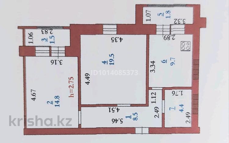 2-комнатная квартира · 60.2 м² · 4/9 этаж, Пр. Алии Молдагуловой 56д, к2 за 26 млн ₸ в Актобе — фото 2