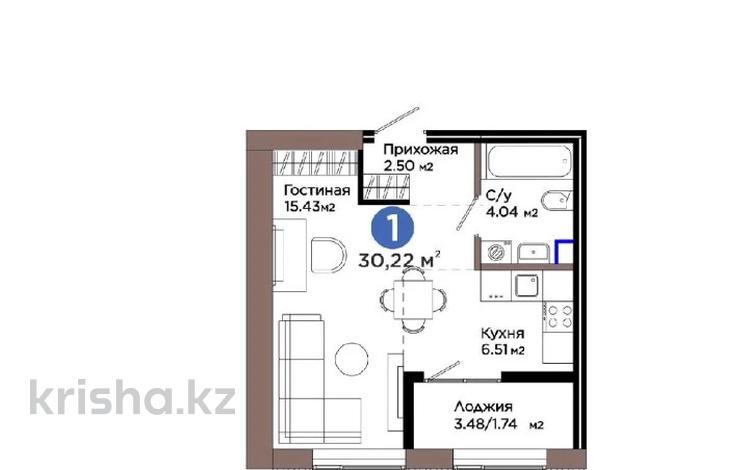 1-бөлмелі пәтер · 31 м² · 9/9 қабат, Е 909 29, бағасы: ~ 19 млн ₸ в Астане, Нура р-н — фото 2