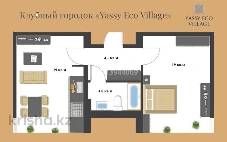 1-комнатная квартира · 47.9 м² · 2/3 этаж, Жана кала 32 за 23 млн ₸ в Туркестане — фото 2