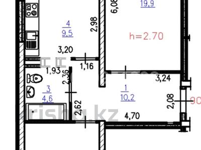2-бөлмелі пәтер · 65 м² · 4/12 қабат, Бауыржана Момышулы — Монке би, бағасы: 47 млн ₸ в Алматы, Алатауский р-н