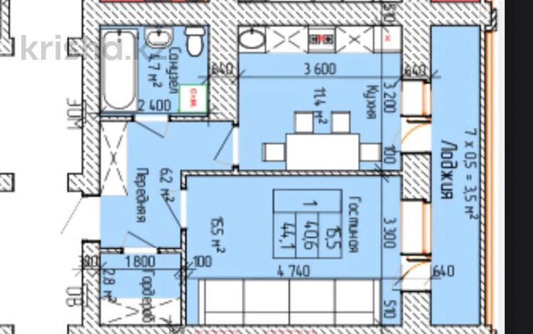 1-бөлмелі пәтер · 44.1 м² · 6/9 қабат, Рабочая 160, бағасы: ~ 18.5 млн ₸ в Костанае — фото 2