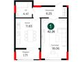 1-комнатная квартира · 42.26 м², пр. Улы Дала за ~ 25.1 млн ₸ в Астане, Нура р-н — фото 3