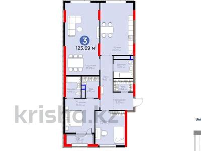 3-комнатная квартира, 125.29 м², 12/19 этаж, Бухар жырау 26 за ~ 112.2 млн 〒 в Астане, Есильский р-н