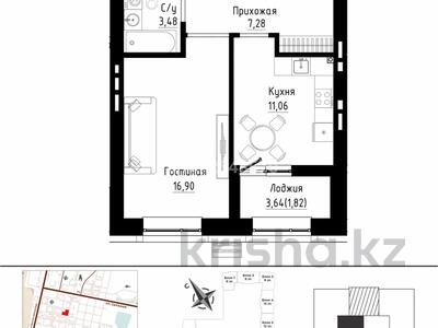 1-бөлмелі пәтер · 40.54 м² · 6/9 қабат, Таттимбета 4 — Е-15, бағасы: 27.7 млн ₸ в Астане, Нура р-н