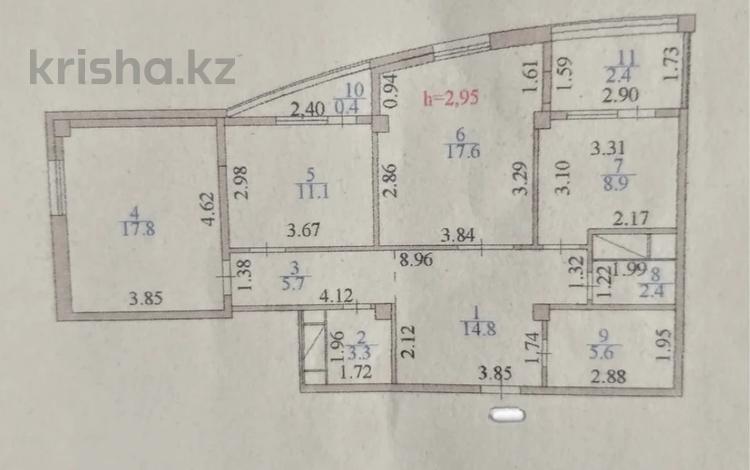 3-комнатная квартира · 90 м² · 7/12 этаж, Момышулы 2г — Момышулы-Токпанова