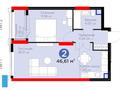 2-бөлмелі пәтер · 46.6 м² · 2 қабат, Туран 55/5, бағасы: 40 млн ₸ в Астане, Нура р-н — фото 2