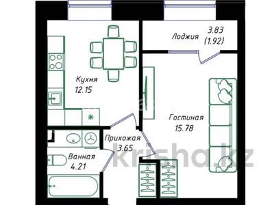 1-комнатная квартира · 38 м² · 10/12 этаж, Улы Дала 38а за 24.2 млн ₸ в Астане, Нура р-н