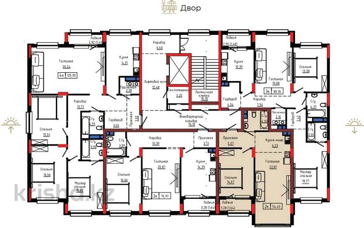 2-комнатная квартира · 54.45 м² · 4/9 этаж, Сыганак 22/1 за 30 млн 〒 в Астане, Нура р-н — фото 17