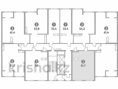 2-комнатная квартира · 51.7 м² · 12/12 этаж, мкр Дарабоз, Момышулы 100 за ~ 27.5 млн ₸ в Алматы, Алатауский р-н