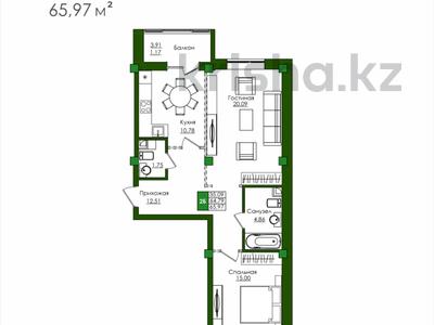 2-бөлмелі пәтер · 69.4 м² · 3/9 қабат, Е-779 32/1 — Комфортная школа 108, бағасы: ~ 33 млн ₸ в Астане, Есильский р-н