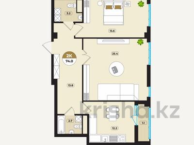 2-бөлмелі пәтер, 74 м², 8/8 қабат, Мангилик ел 36, бағасы: ~ 38.8 млн 〒 в Астане, Есильский р-н