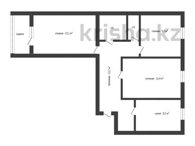 3-комнатная квартира · 65.8 м² · 9/9 этаж, Назарбаева 11 за 21 млн ₸ в Кокшетау
