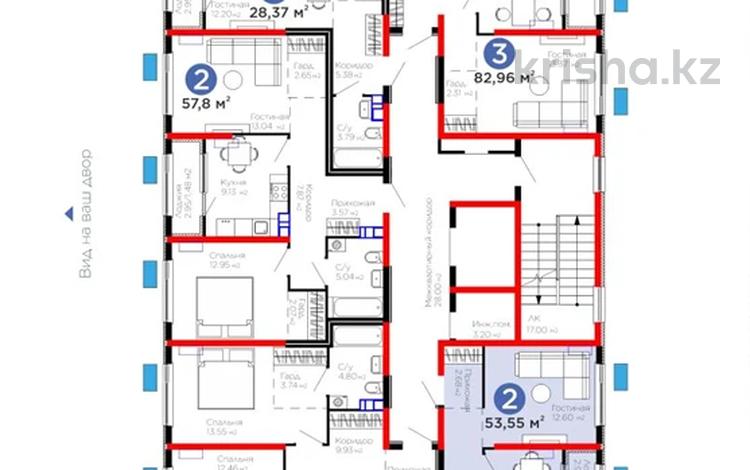 2-комнатная квартира · 53.5 м² · 5/6 этаж, Тараз 8/1 за ~ 32.1 млн ₸ в Алматы, Турксибский р-н — фото 2