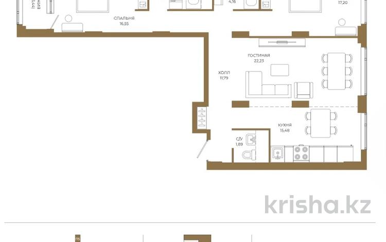 3-бөлмелі пәтер · 95.84 м² · 14/18 қабат, Достык 8/2 — БЕЗ КОМИССИИ!, бағасы: ~ 73.1 млн ₸ в Астане — фото 13