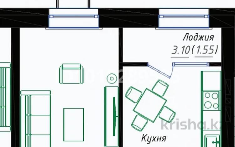 1-комнатная квартира · 38 м² · 8/12 этаж, Ч. Айтматова 41а за 21.7 млн ₸ в Астане, Нура р-н — фото 3