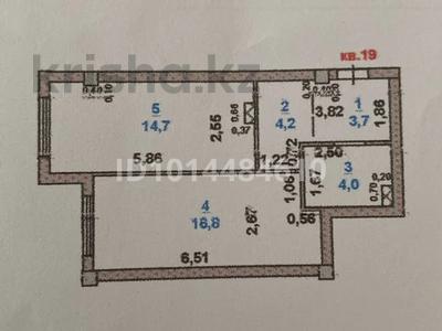 1-бөлмелі пәтер · 43.3 м² · 5/5 қабат, Тұран ш/а, Участок №2596 19, бағасы: 15.3 млн ₸ в Шымкенте, Каратауский р-н